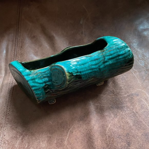 Beautiful ugly vintage 60s ceramic glazed log planter - Great gift - Picture 8 of 8